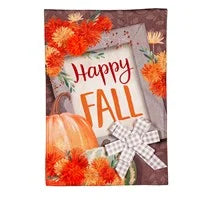 Happy Fall Frame Garden Linen Flag