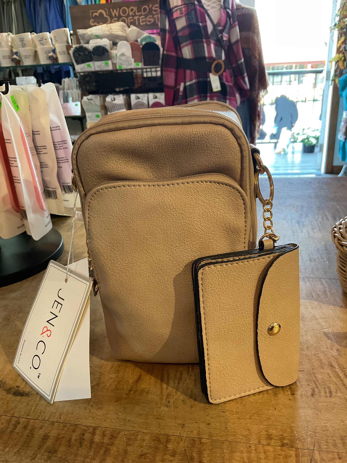 Parker Crossbody Purse Beige