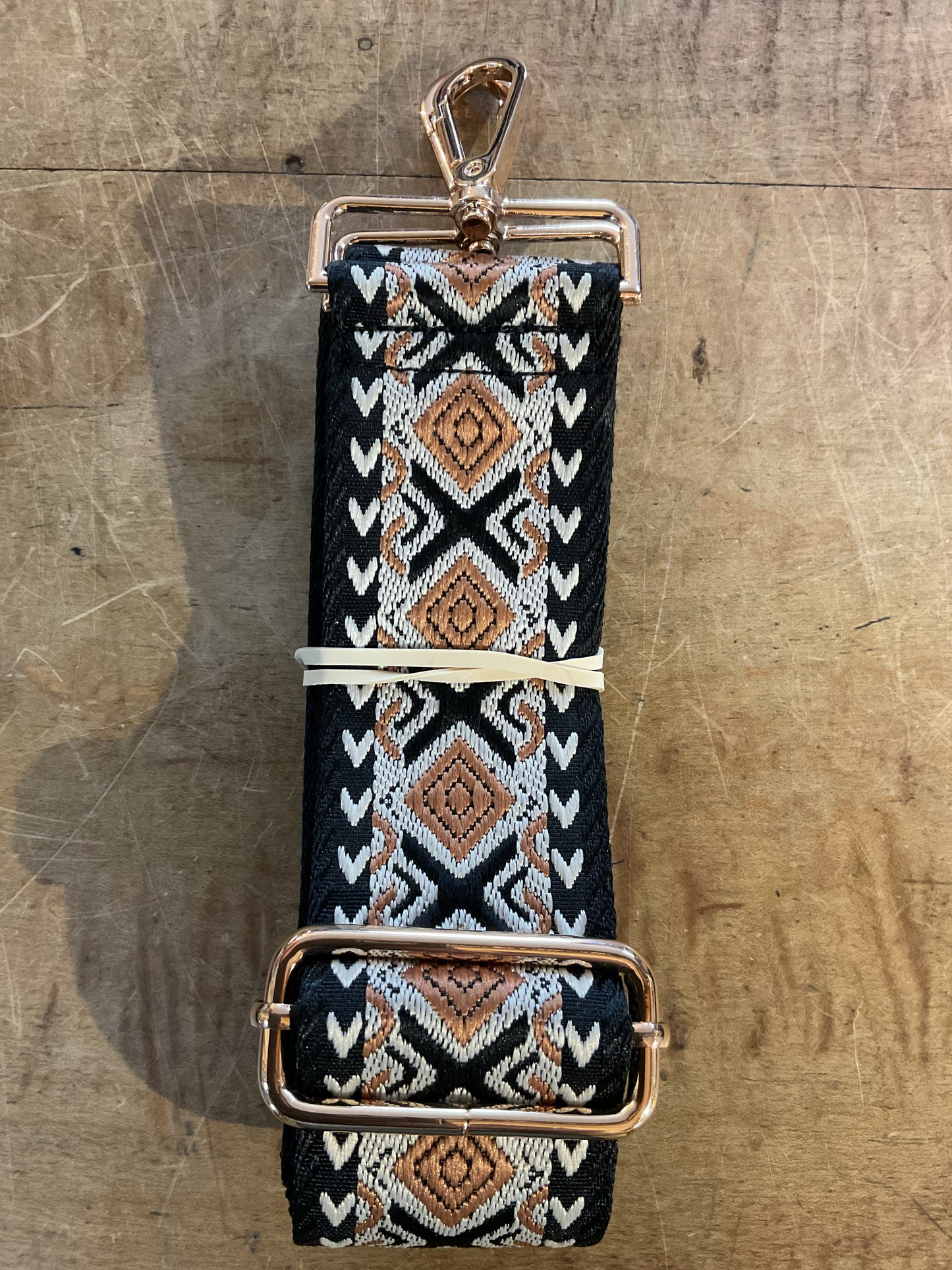 Purse Accent Strap Black Band Ivory