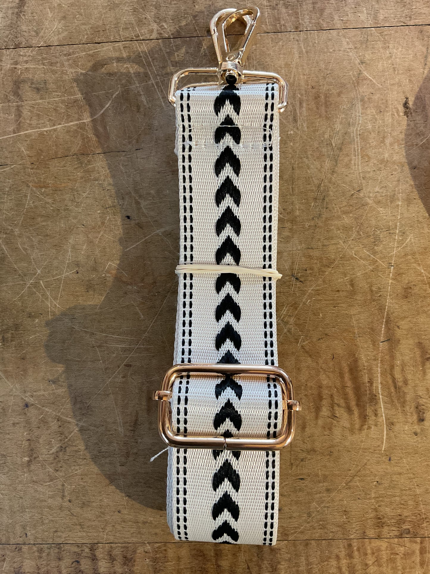 Purse Accent Strap Black Band Ivory