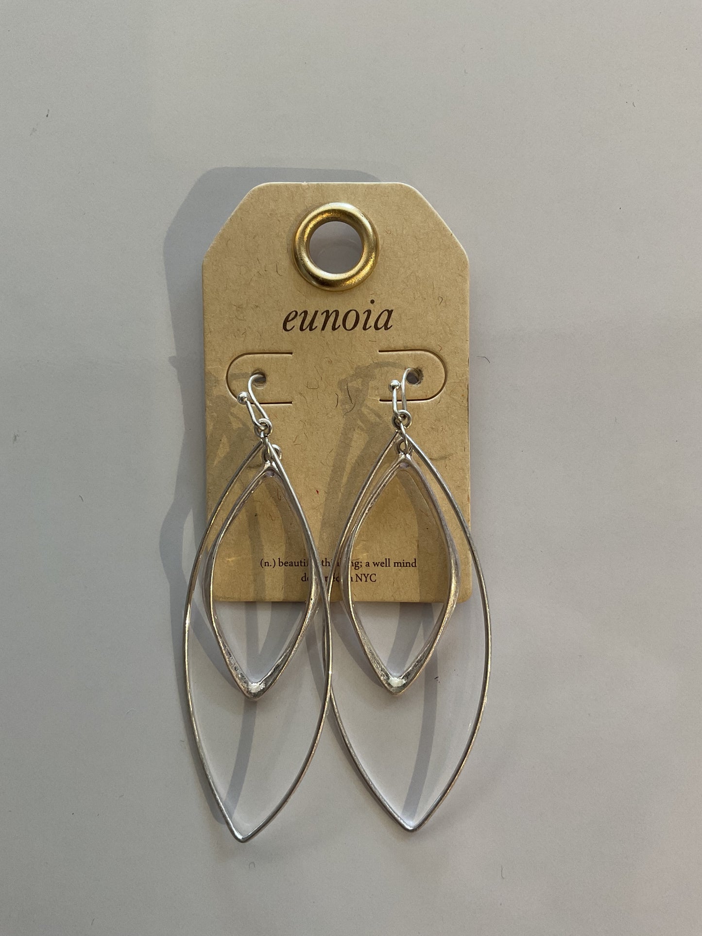 Eunioa Silver Tone Double Dangle Earrings