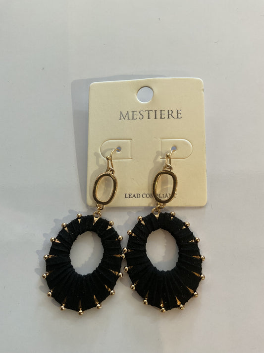 Mestiere Black & Gold Tone Dangle Earrings