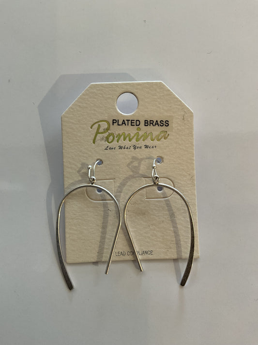 Pomina Plated Brass Silver Tone Dangle Earrings