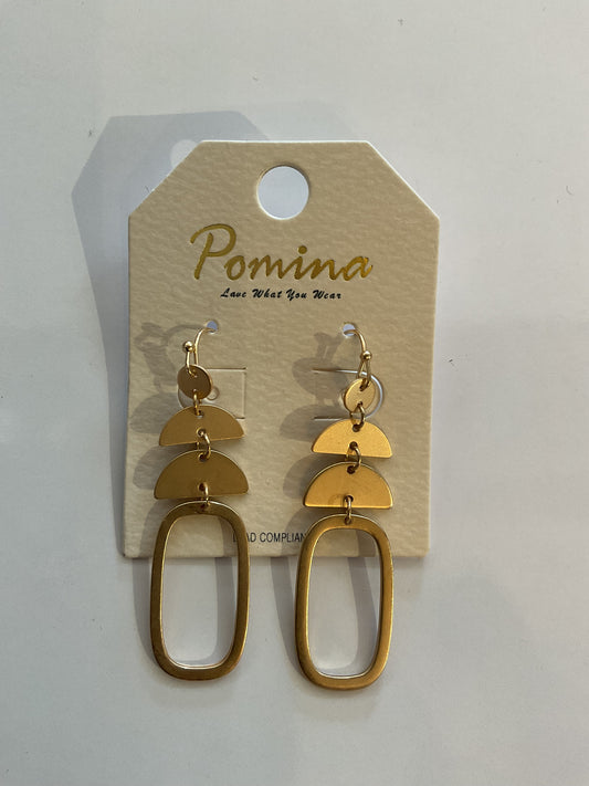 Pomina Half Moon Multi Gold Tone Dangle Earrings
