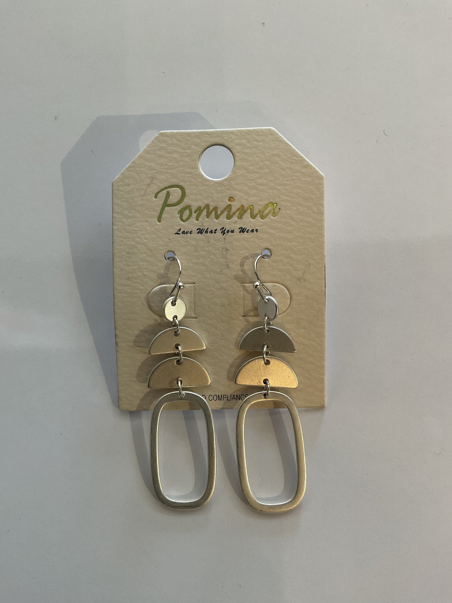 Pomina Half Moon Multi Silver Tone Dangle Earrings