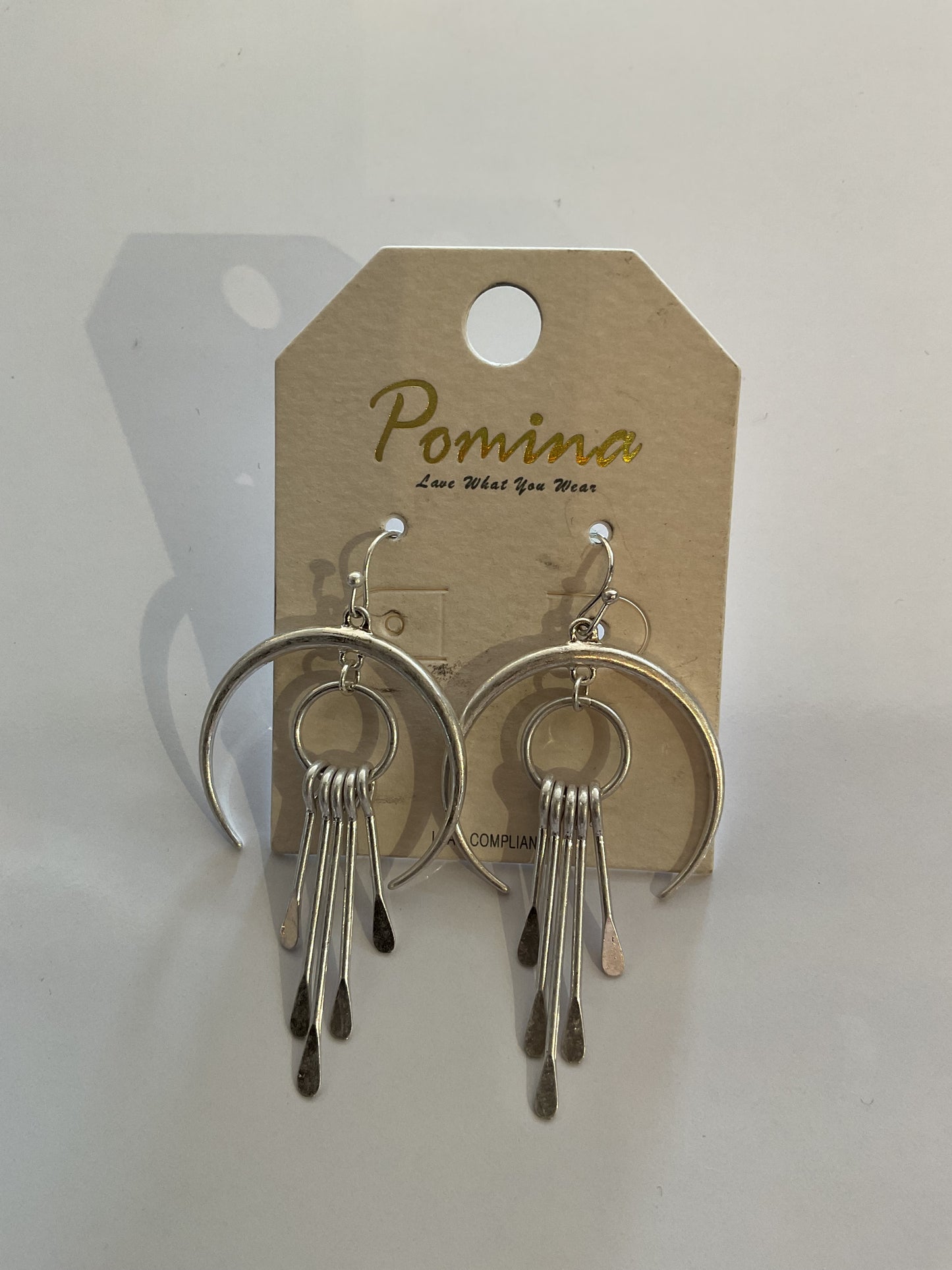 Pomina Silver Tone Dangle Earrings