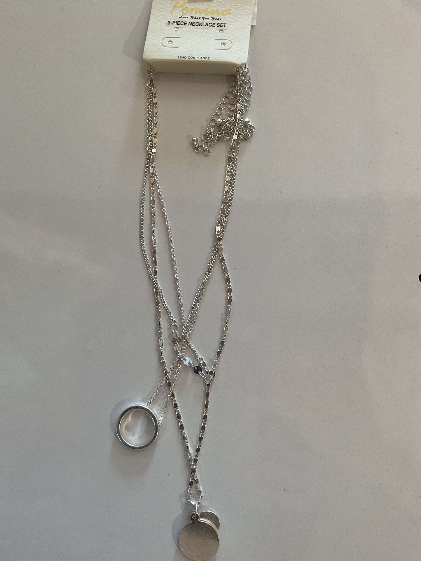 Pomina Silver Tone 3-Piece Necklace Set