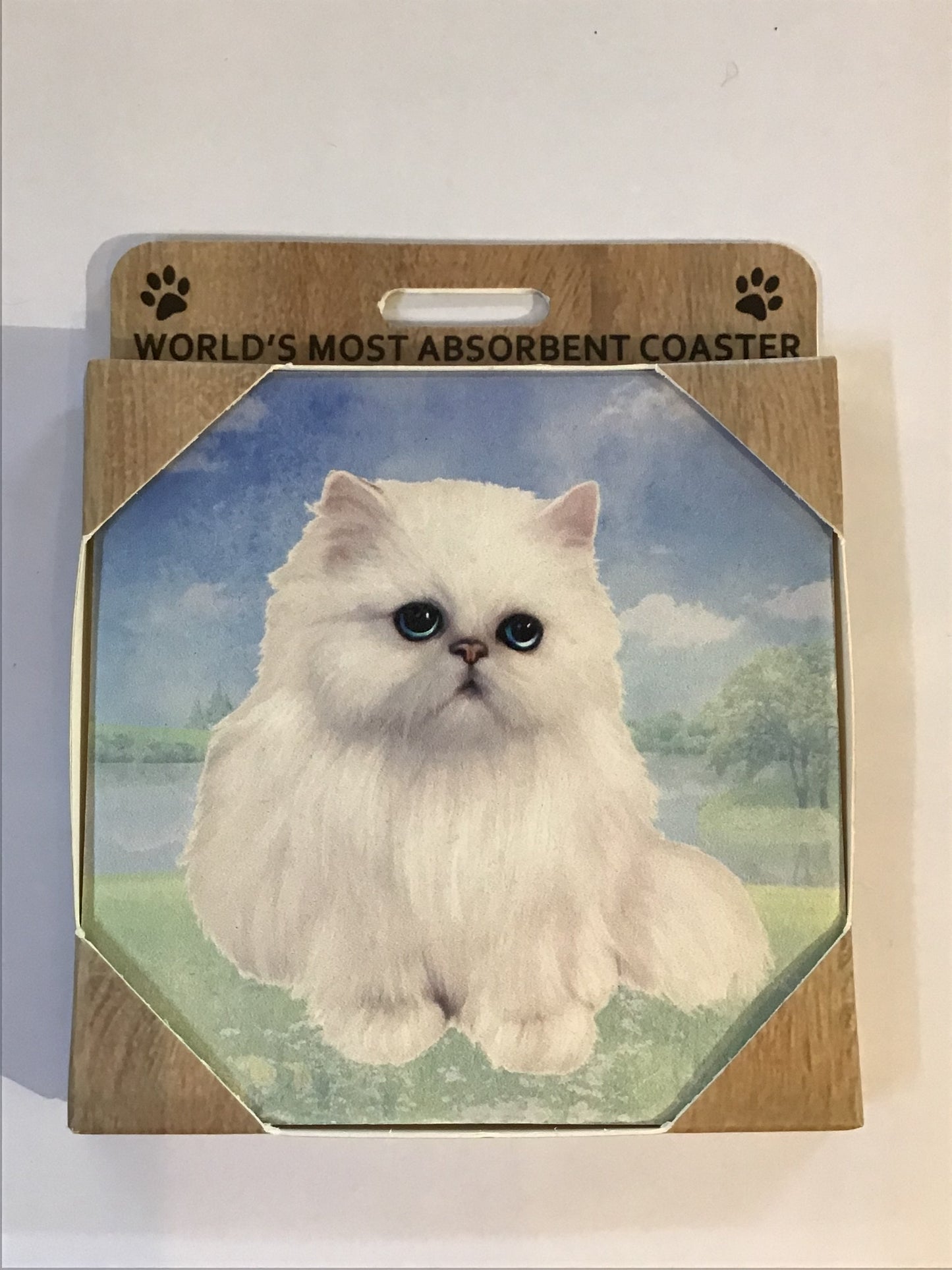 Persian Cat Sitting Stone Coaster