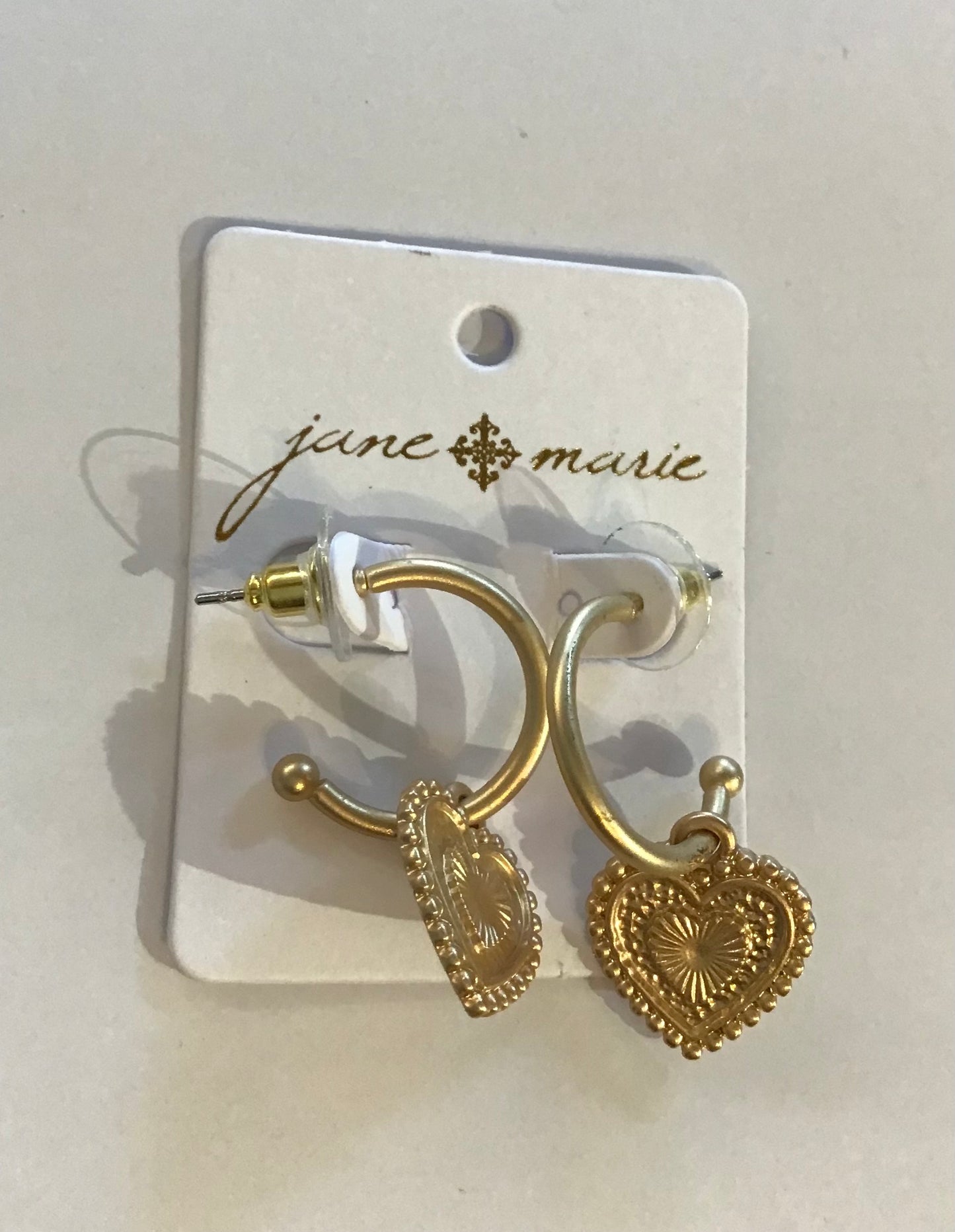 JM Dangly Heart Earrings