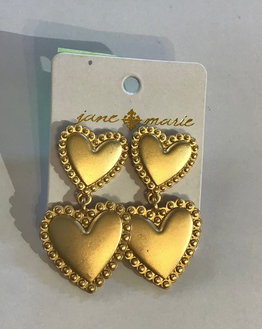 JM Double Heart Earrings