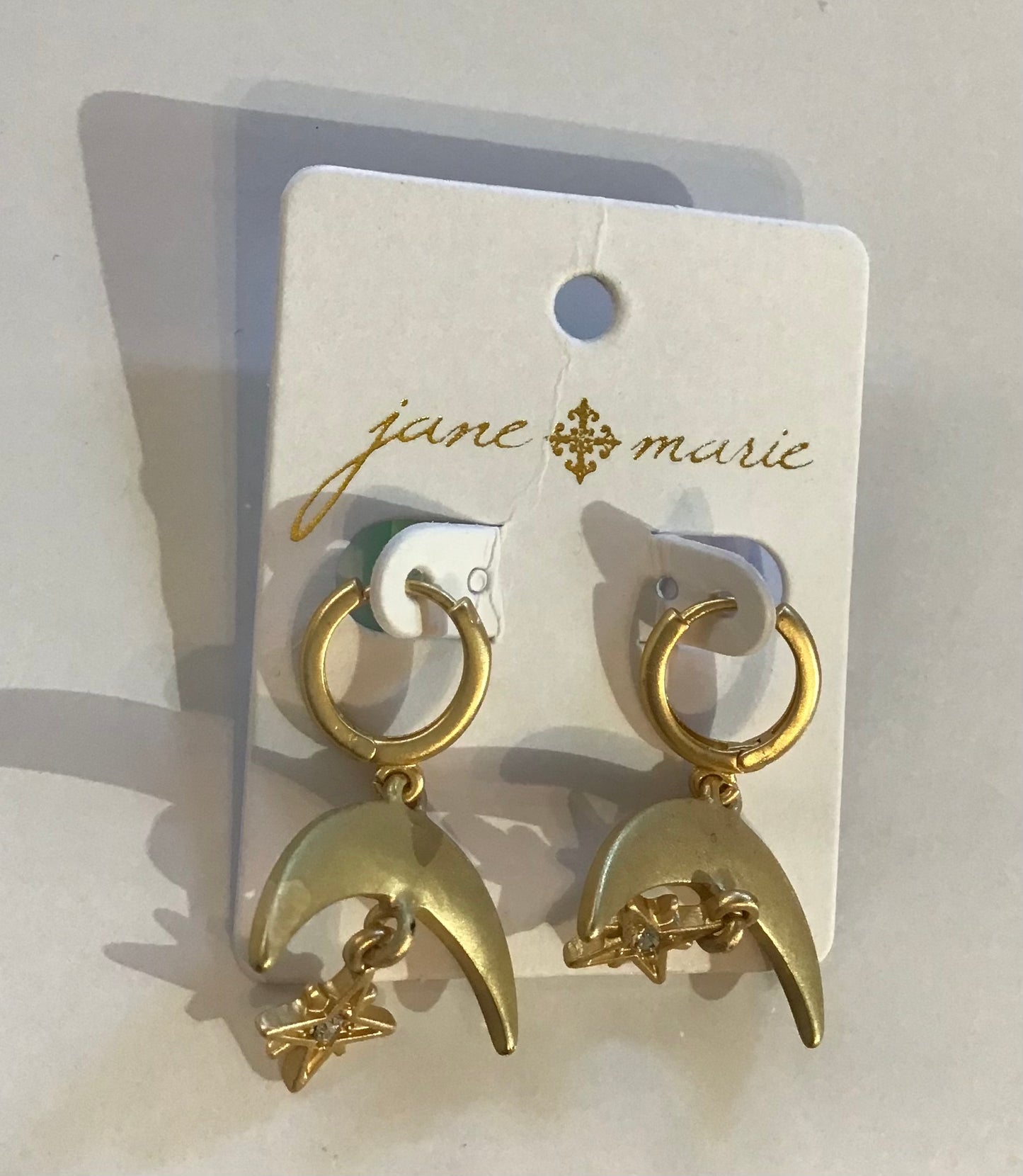 JM Crescent with Star Earrings