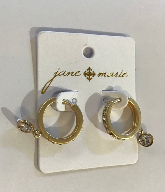 JM Huggie with Charm Earrings