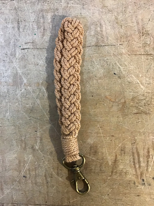 Braided Bracelet Keychain Khaki
