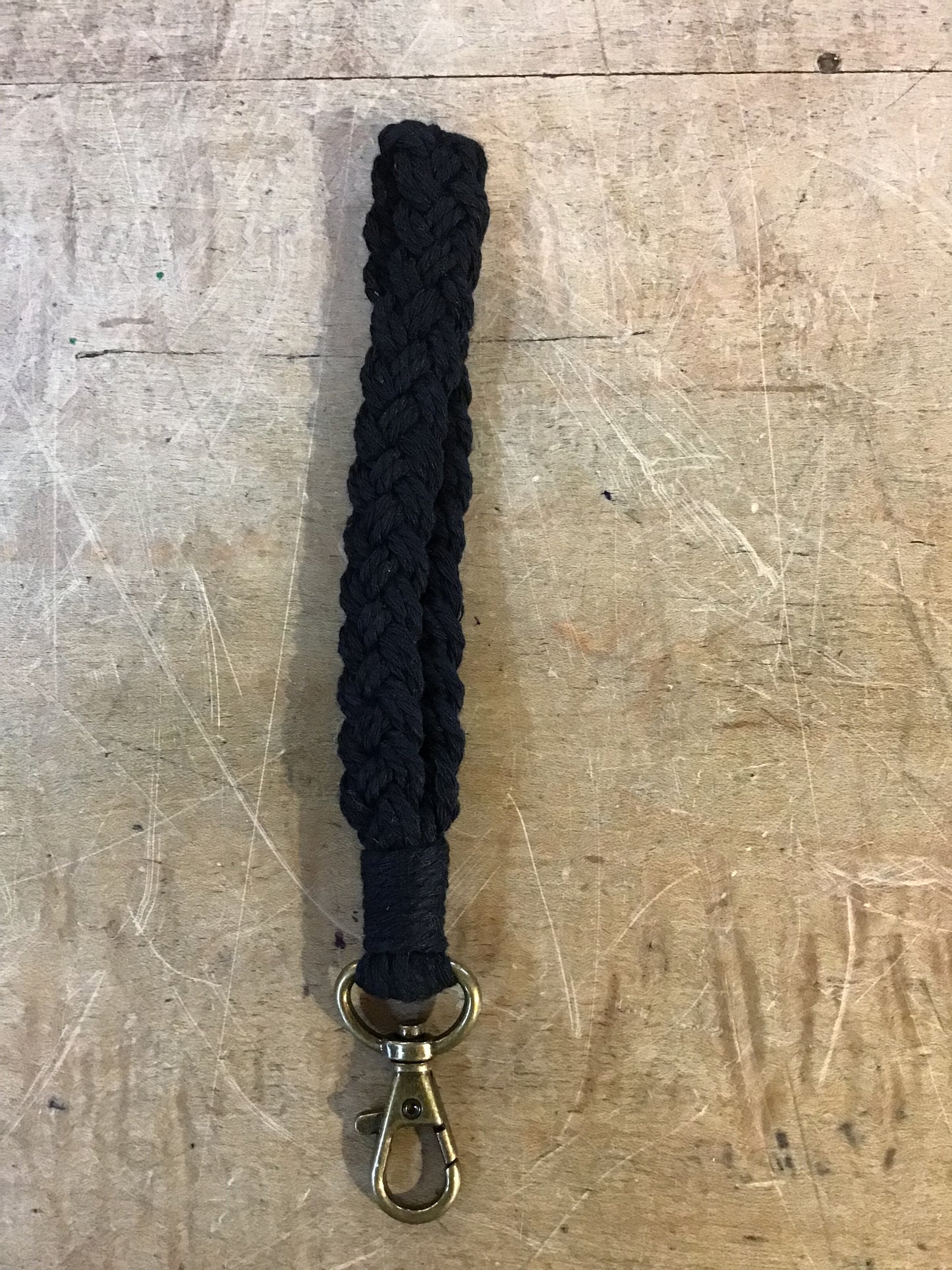Braided Bracelet Keychain Black