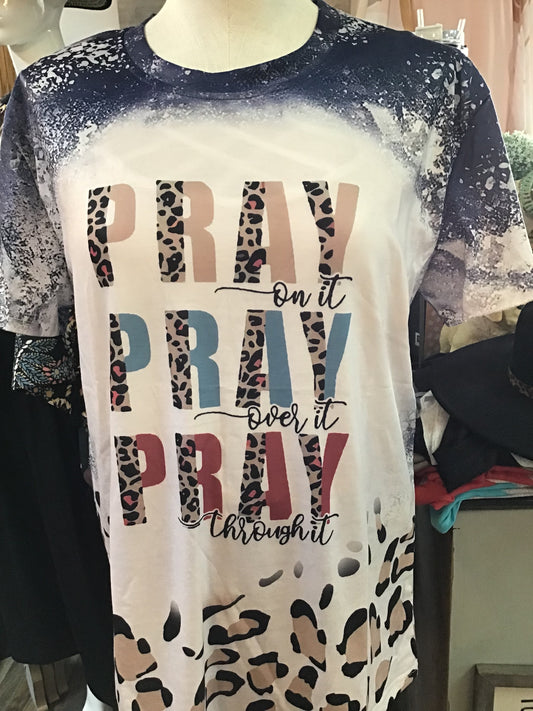 Pray Pray Pray Leopard Print T-Shirt