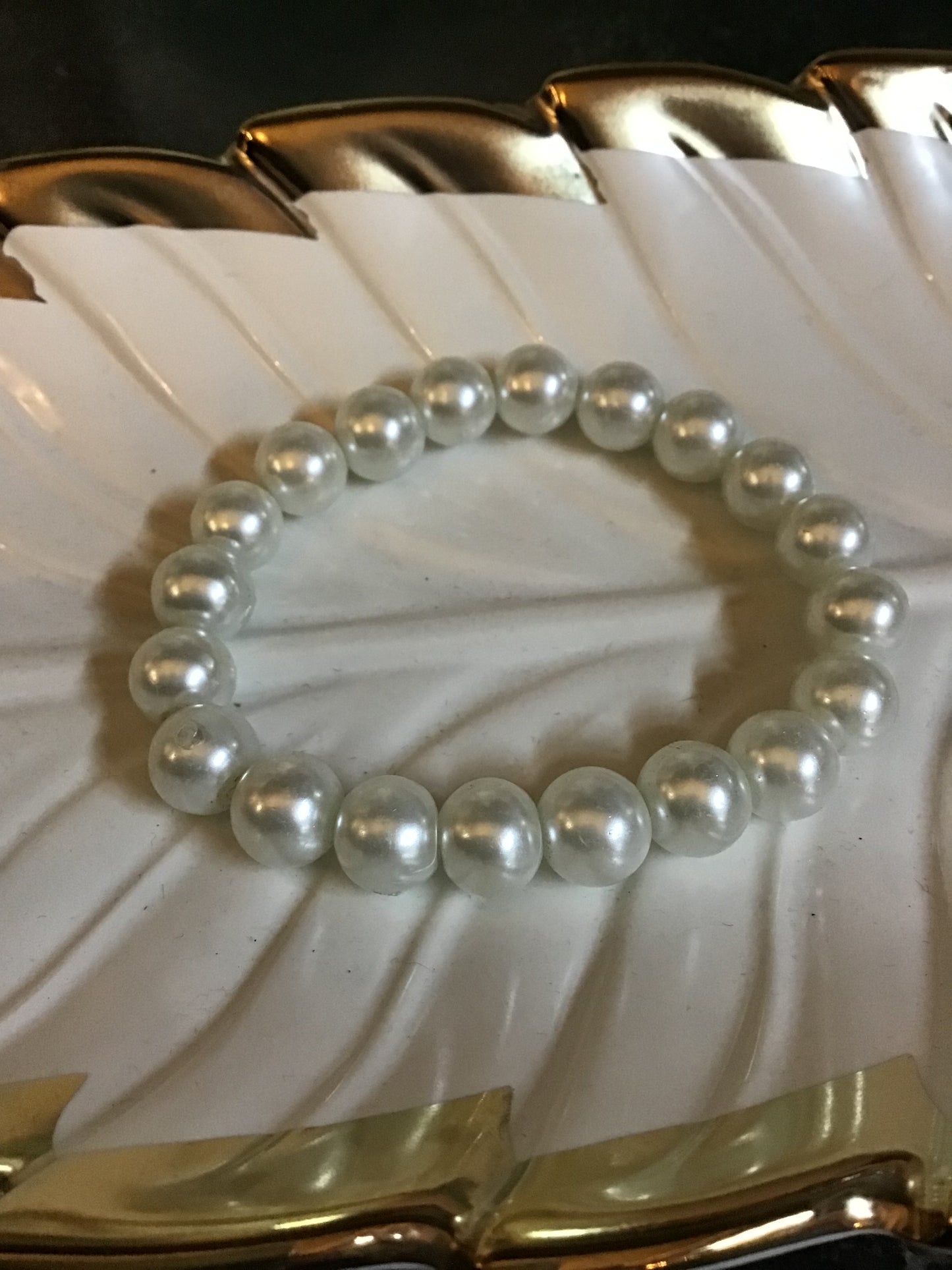 Faux Pearl Stretch Bracelet