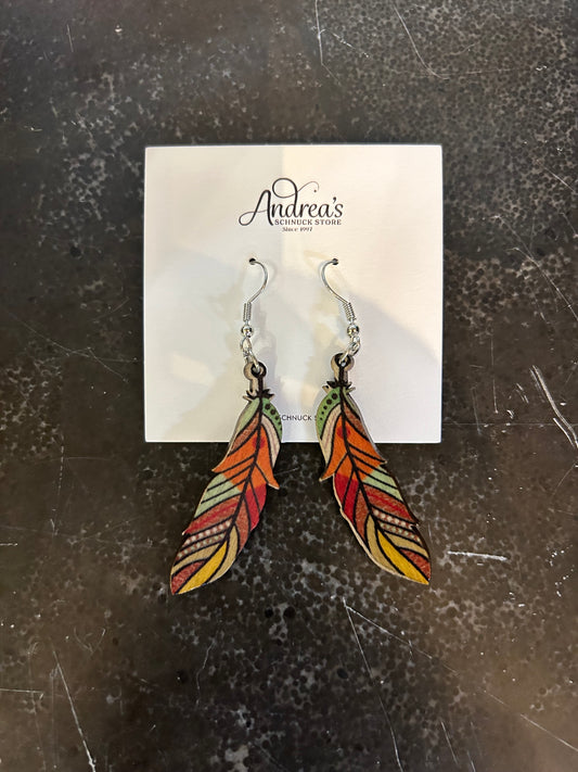 Multi-Color Feather Earrings