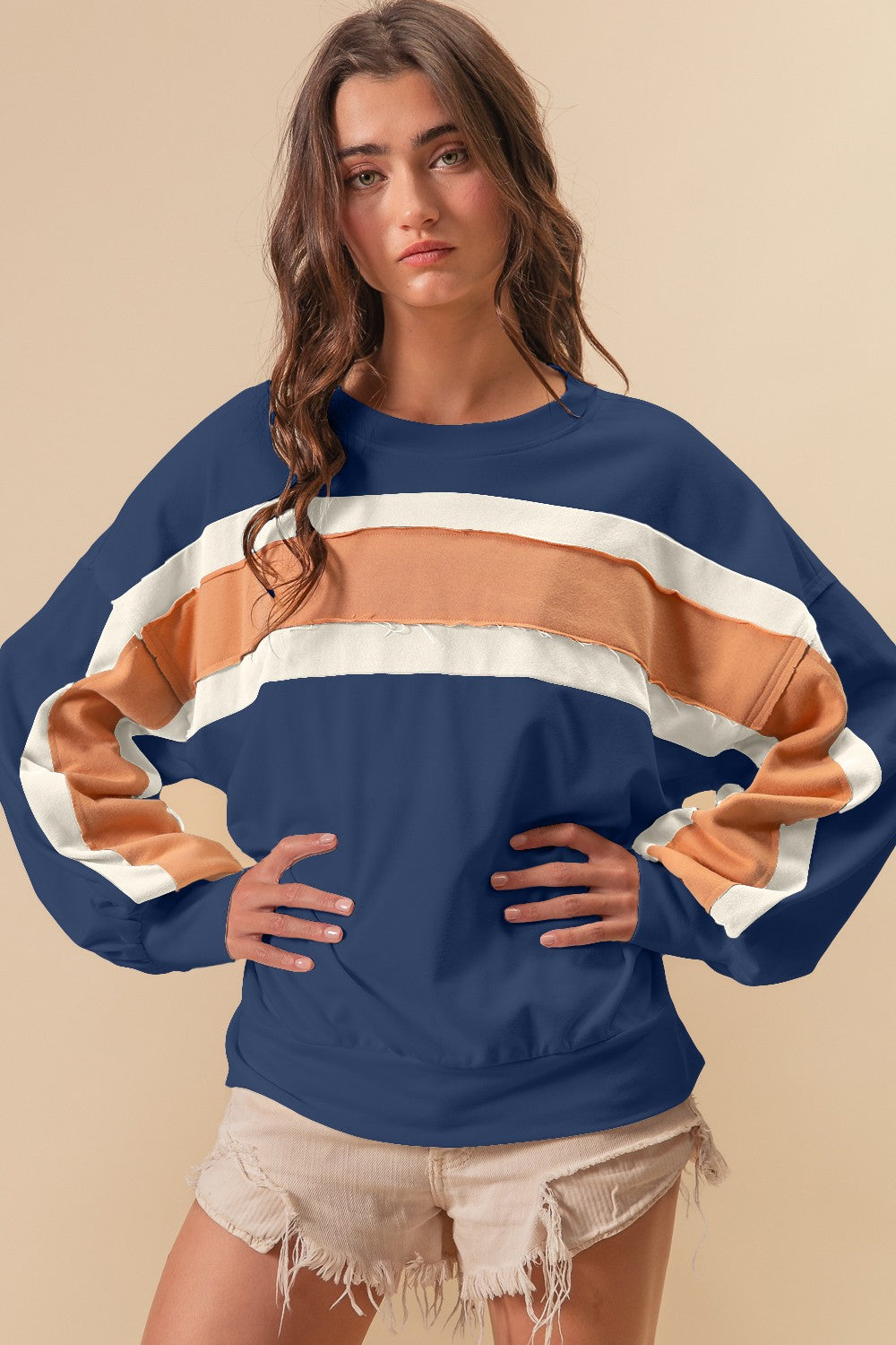 French Terry Color Block Sweatshirts