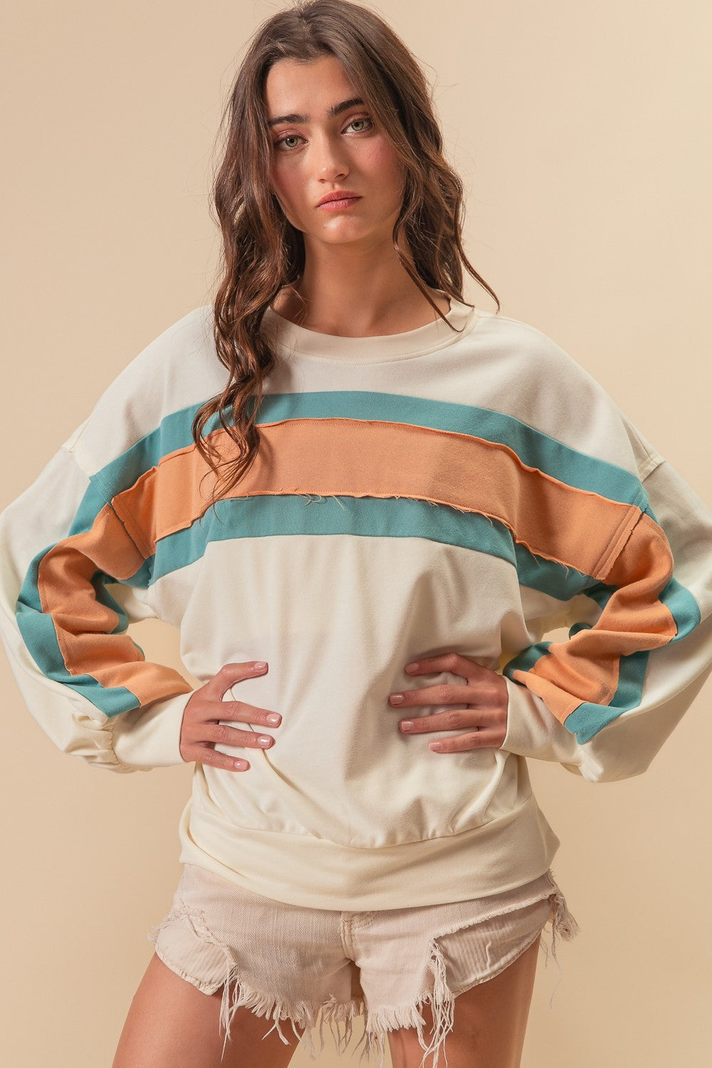 French Terry Color Block Sweatshirts