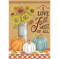 I Love Fall Garden Flag