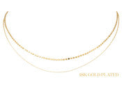 18K Gold Plated Flat Ball Bead Chain Petite Ball Chain Necklace