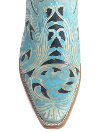 Kasiopeah Hand-tooled Boots in Turquoise