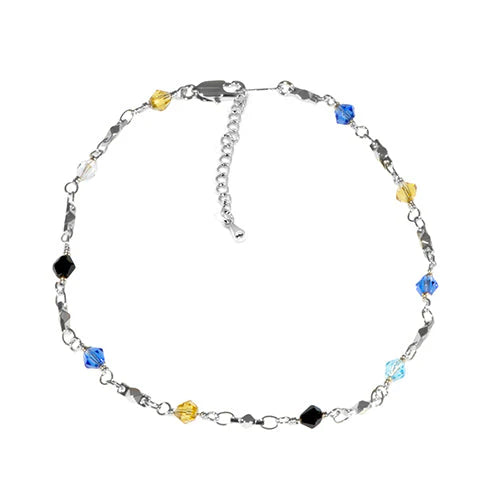 Silver Maya J Multicolor Anklet