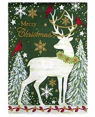 Merry Christmas Reindeer Garden Suede Flag