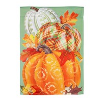 Painted Fall Pumpkins Garden Suede Flag