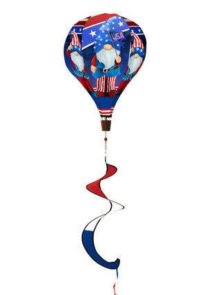 Patriotic Gnomes Hot Air Balloon Wind Twister