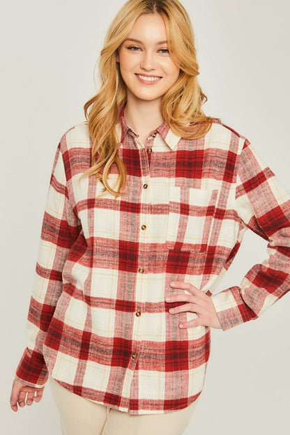 Patty Plaid Long Sleeve Button Down Flannel