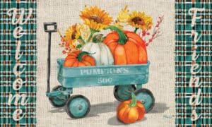 Pumpkin Wagon Door Mat