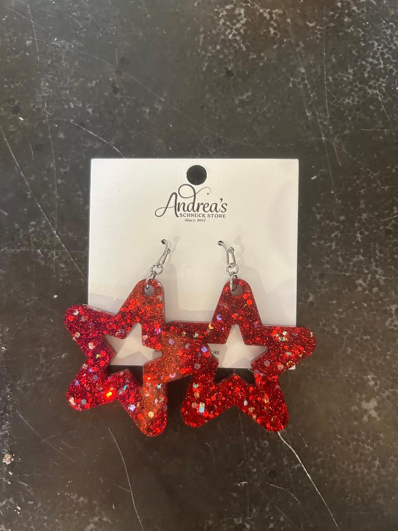 Red Star Earrings