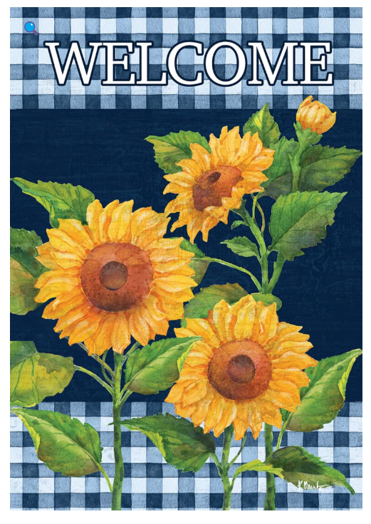 Sunflowers on Navy-Flag by Paul Brent