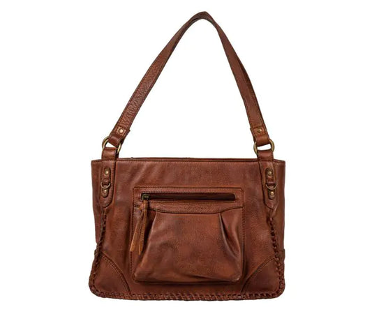 Santa Clara Canyon Stitched Leather & Hairon Bag