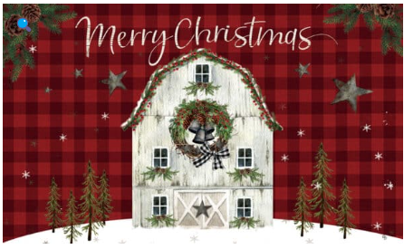 Christmas Barn Door Mat