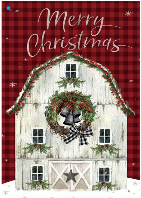 Christmas Barn Flag