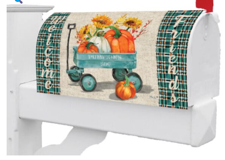 Pumpkin Wagon Mailbox Cover