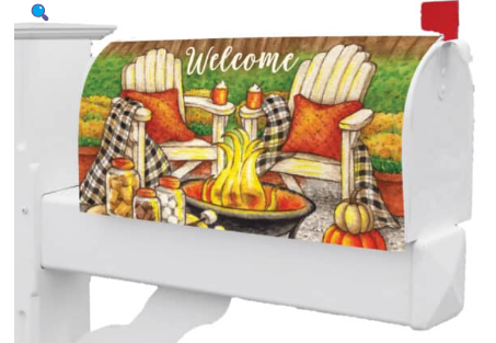 Fall Fire Pit Mailbox Cover