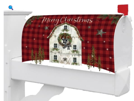 Christmas Barn Mailbox Cover