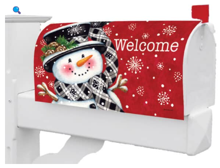 Black and Red Snowman Mailbox Cover