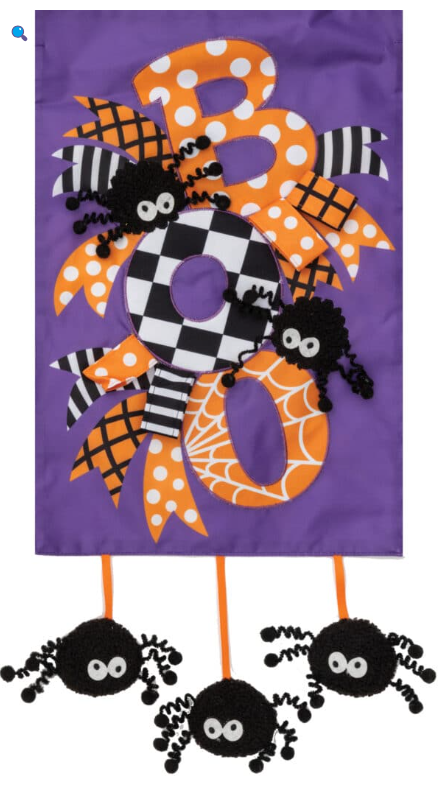 Boo Halloween Applique Garden Flag