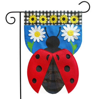 Sculpted Ladybug Burlap Garden