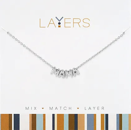 Silver Mama Layers Necklace