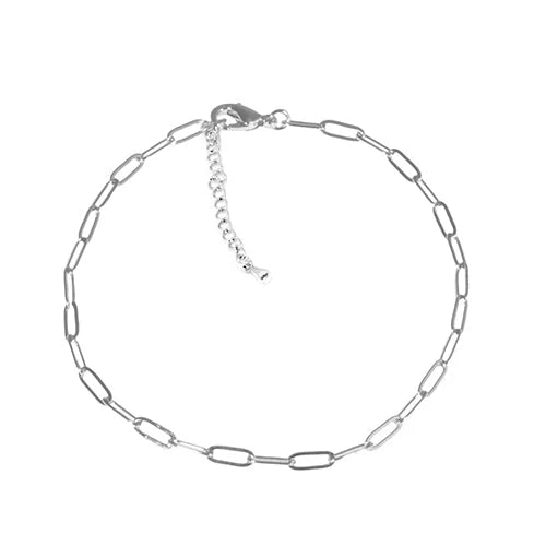 Silver Maya J Paperclip Anklet