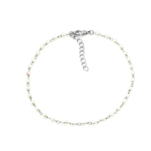 Silver Maya J Pearl Anklet