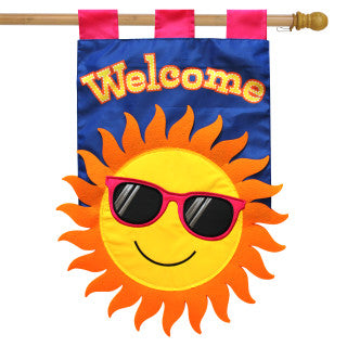 Summer Sun Applique Flag