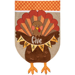 Turkey Applique Garden Flag