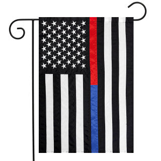 Thin Blue & Red Line Embroidered Flag