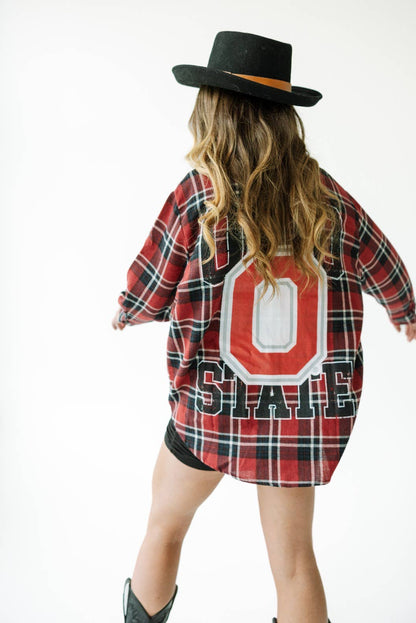 Gameday Social Apparel Co.® - Ohio State Meyer Varsity Oversized Plaid